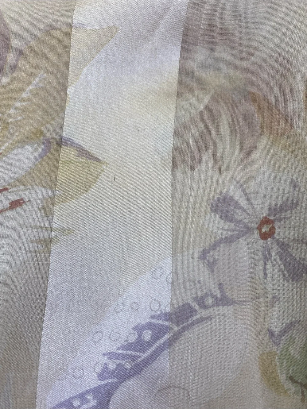 Bill Blass Vintage Silk Floral Striped Scarf Pink Taupe